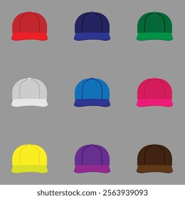 Baseball caps that are in different colors.