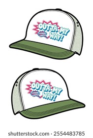 	
Baseball caps vector template technical illustration.