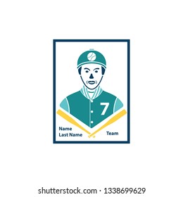 Baseball card icon. Flat color design. Vector illustration.