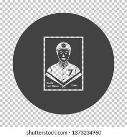 Baseball card icon. Subtract stencil design on tranparency grid. Vector illustration.