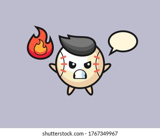 Baseball cartoon with angry gesture