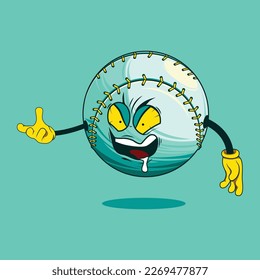 Baseball cartoon character. Mascot vector in EPS 10.