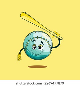 Baseball cartoon character. Mascot vector in EPS 10.