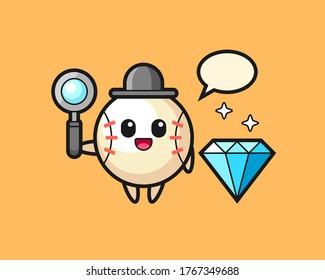 Baseball cartoon with a diamond