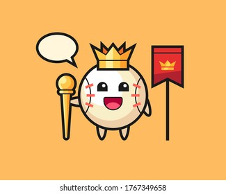Baseball cartoon as a king
