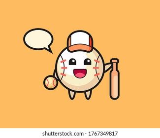 Baseball cartoon as a baseball player