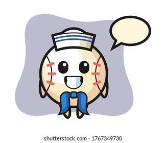 Baseball cartoon as a sailor man