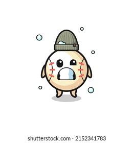 baseball cartoon is slip on a banana peel , cute design