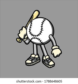 baseball cartoon vector design for merchandise