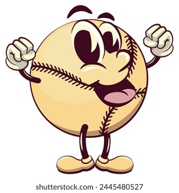 baseball cartoon vector isolated clip art illustration mascot be healthy and strong enough to become a champion, work of hand drawn