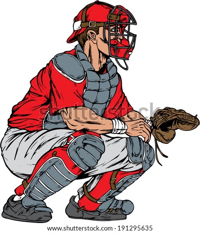 Baseball Catcher Vector de stock (libre de regalías)191295635; Shutterstock