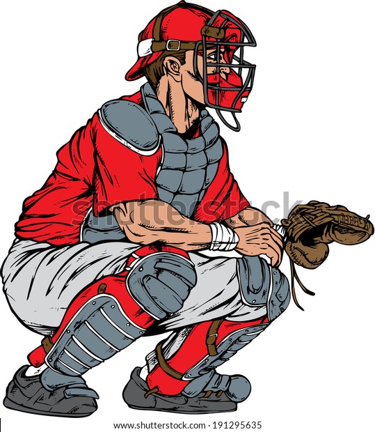 野球捕手 のベクター画像素材 ロイヤリティフリー