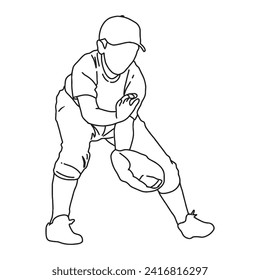 Baseball Catcher character pose 1 vector