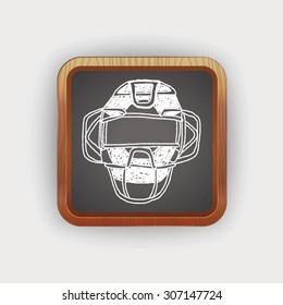 baseball catcher doodle