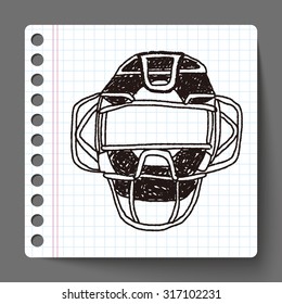 baseball catcher doodle