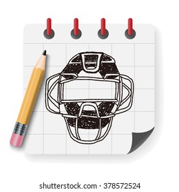 baseball catcher doodle