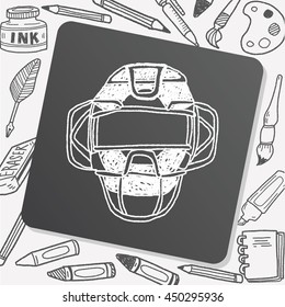 baseball catcher doodle