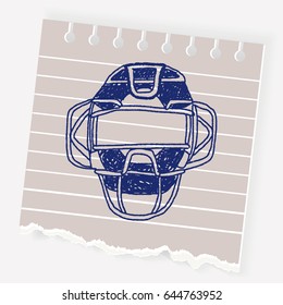 baseball catcher doodle