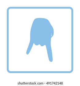 Baseball catcher gesture icon. Blue frame design. Vector illustration.