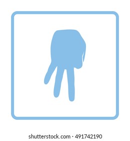 Baseball catcher gesture icon. Blue frame design. Vector illustration.