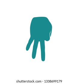 Baseball catcher gesture icon. Flat color design. Vector illustration.