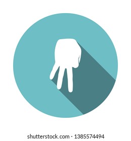 Icono De Gesto De Catcher De Béisbol. Diseño De Esténcil De Círculo Plano Con Sombra Larga. Ilustración vectorial.