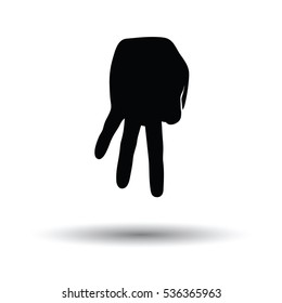 Baseball catcher gesture icon. White background with shadow design. Vector illustration.
