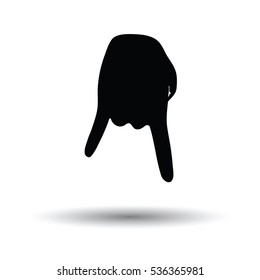 Baseball catcher gesture icon. White background with shadow design. Vector illustration.