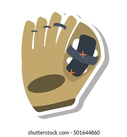 baseball catcher glove isolated icon vector illustration design