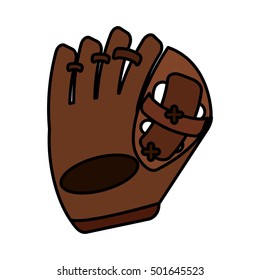 baseball catcher glove isolated icon vector illustration design