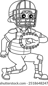 Baseball Catcher página para colorear aislada para niños