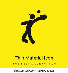 Baseball Catcher minimal bright yellow material icon