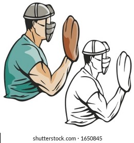 Baseball catcher. Vector illustration