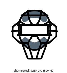 Baseball catchers mask icon. Clipart image isolated on white background.