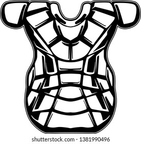 Baseball Catchers Pads With Thick Padding For Chest Protection svg