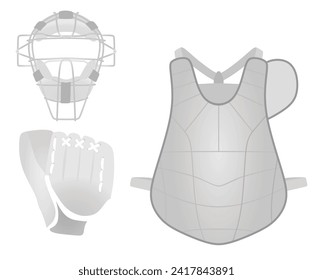 Baseball catcher's set. vector illustration