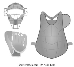 Baseball catcher's set. vector illustration