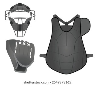 Baseball catcher's set. vector illustration