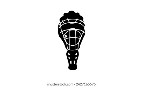 Baseball Catcher's Throat Guard, black isolated silhouette