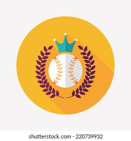 baseball champion flat icon with long shadow,eps10