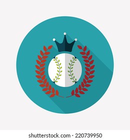 baseball champion flat icon with long shadow,eps10