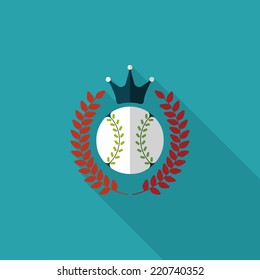 baseball champion flat icon with long shadow,eps10