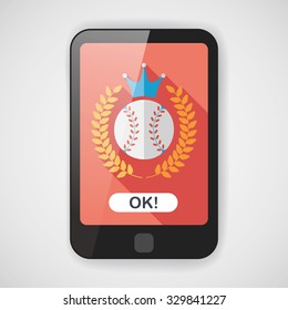 baseball champion flat icon with long shadow,eps10