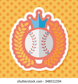 baseball champion flat icon with long shadow,eps10