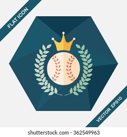 baseball champion flat icon with long shadow,eps10
