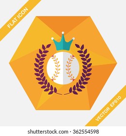 baseball champion flat icon with long shadow,eps10