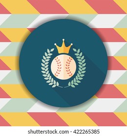 baseball champion flat icon with long shadow,eps10