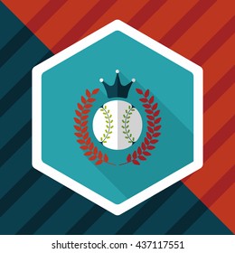 baseball champion flat icon with long shadow,eps10