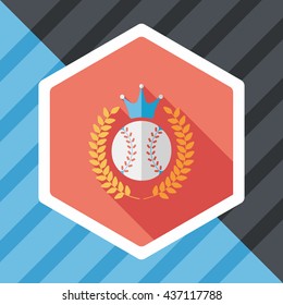 baseball champion flat icon with long shadow,eps10