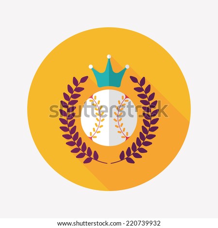 baseball champion flat icon with long shadow,eps10